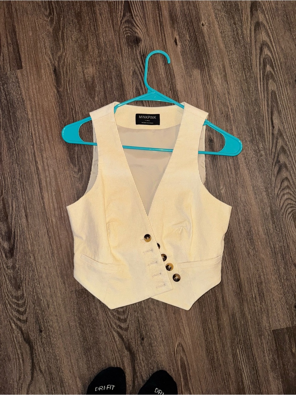 MINKPINK Cream Button-Front V-Neck Vest